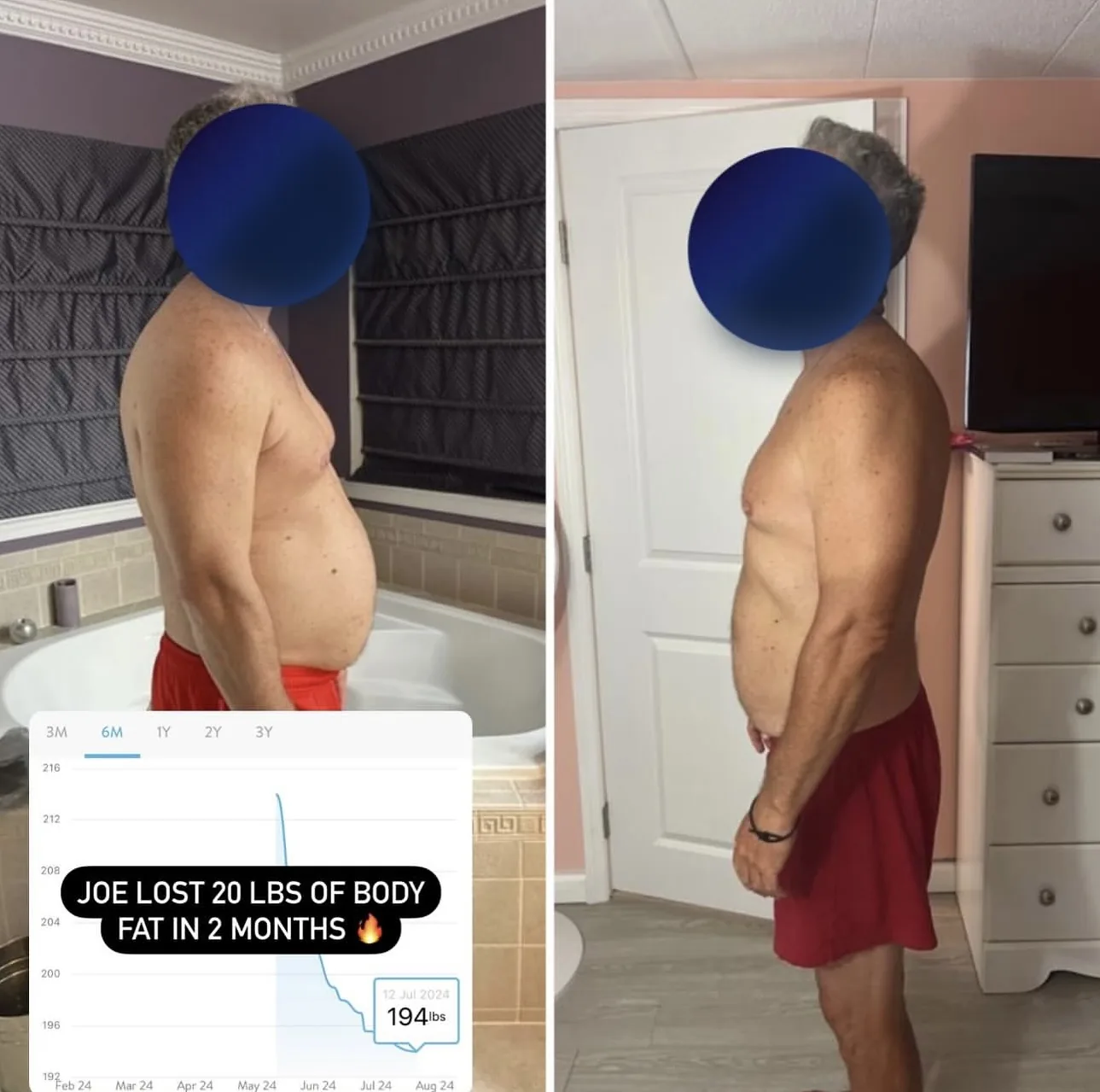Joe's before and after